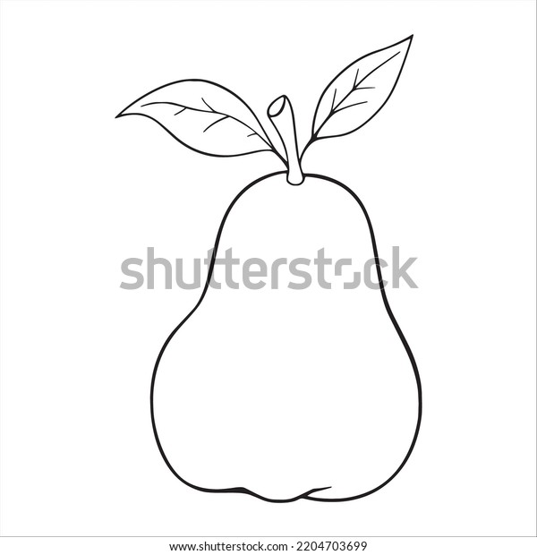 This Cute Beautiful Pear Line Art Stock Vector (Royalty Free ...