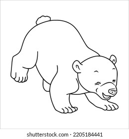 este es un lindo y bello arte de la línea del oso polar, dibujo de contorno del oso polar, arte vectorial del oso polar e ilustraciones arte y páginas de libros de colorear oso polar