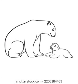 this is a cute and beautiful Polar Bear line art images, Polar Bear outline drawing, Polar Bear vector art and illustrations art and Polar Bear coloring book pages