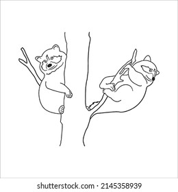 this is a cute and beautiful Raccoon images line art ,Raccoon outline drawing,Raccoon vector art and illustrations art