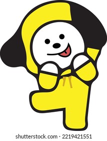 Este lindo bt21 concepto de pegatinas de gran conjunto diseño vector	
