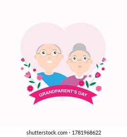 This is a cute card. Grandfather and grandmother in the background. For Grandparents Day.