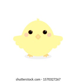 This is cute cartoon chicken. Vector illustration on white background. Could be used for Easter Day.