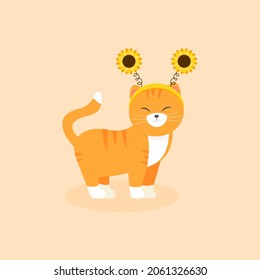 sunflower cartoon clipart cats