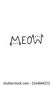 este es un lindo logo de gato con la palabra MEOW que es adecuado para el diseño