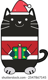 Dieses Vektordesign " Cute Cat Santa Illustration " ist ein reizendes und festliches Urlaubsgut, das perfekt geeignet ist, um einer Vielzahl von kreativen Projekten saisonalen Charme zu verleihen.