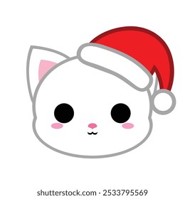 Este é um gato bonito usando um chapéu de Noel