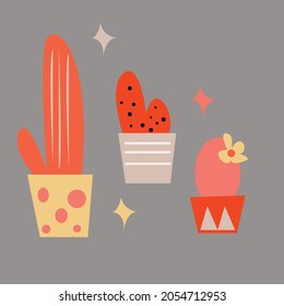 This is a cute and colorful cartoon cactus illustration.