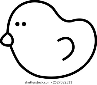 This cute duckling doodle can be used in childrens books, nursery decorations, or animal themed projects. Its charming look makes it ideal for any playful design.