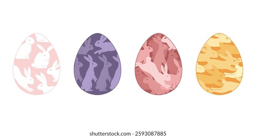 This is Cute Easter Egg Illustration with Rabbit theme. Cool design set for Ornament, Accessories, Element or any Graphic Design Needs.