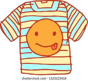 This is a cute and funny T - shirt with emoji sticking out tongue picture.