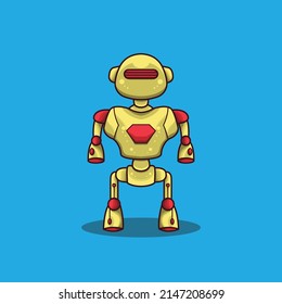 this is a cute futuristic humanoid robot mascot design
