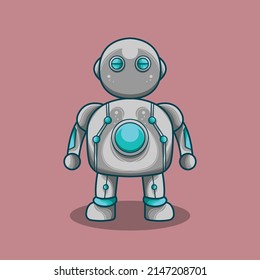 este es un diseño humorístico de mascota de robots humanoides.