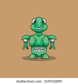 este es un diseño humorístico de mascota de robots humanoides.