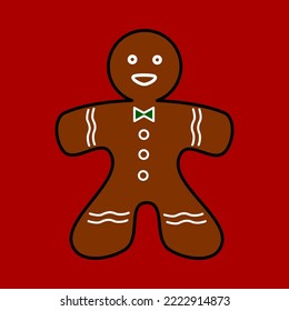 This is a cute gingerbread vector symbolizing the Christmas celebration that you can use on greeting cards, backgrounds and more.