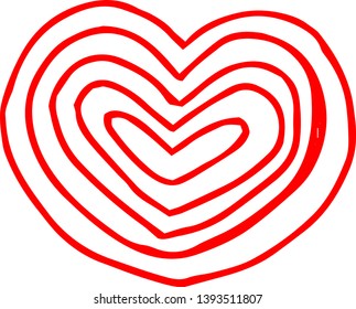 This is a cute hand drawn heart illustration.