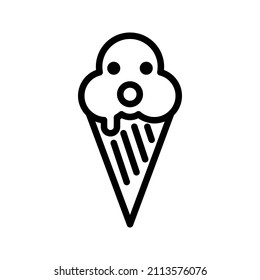 This is a cute ice cream emoticon with an outline style for your sticker needs or other design projects