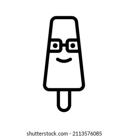 Dies ist ein süßes Eis-Emoticon mit einem Rahmenstil für Ihre Aufkleberbedürfnisse oder andere Design-Projekte
