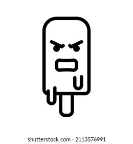 This is a cute ice cream emoticon with an outline style for your sticker needs or other design projects