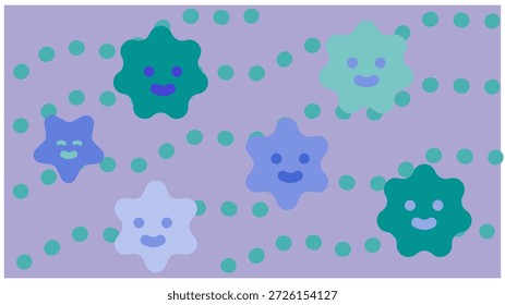 Este es un lindo fondo ilustrado que representa el moho que crece debido a la humedad de la temporada de lluvias.