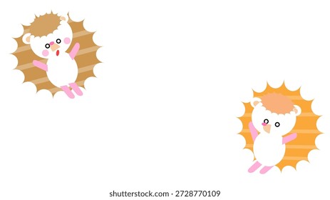This is a cute illustration of a hedgehog that can be used in layouts with space.