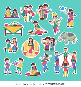 This cute illustration pack is for Holi Indian event.