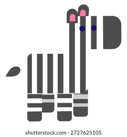 Esta es una linda ilustración de un simple personaje de cebra de pie.