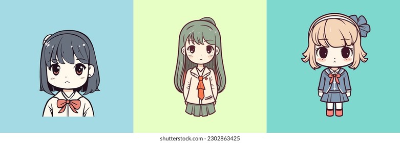 This cute kawaii girl chibi cartoon illustration is sure to brighten anyone's day! Use it for logos, branding, or any creative project.