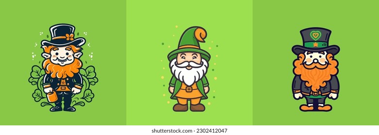 This cute kawaii Leprechaun cartoon illustration is perfect for St. Patrick's Day designs or children's projects!