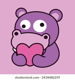 This cute and lovely hippo is here to give you a heart. Let's spread the love.