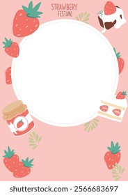 This is a cute and lovely strawberry illustration.
Strawberry cake and strawberry jam.
Make your work cuter and lovelier.