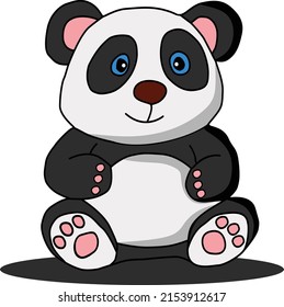 this is a cute panda animal vector, can be edited and changed colors, vector illustration