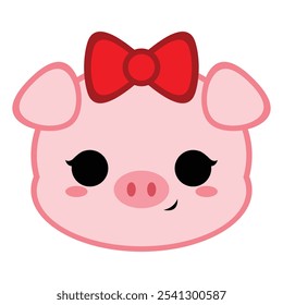 This is a Cute Pig with a bow on her head