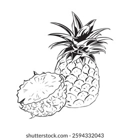 This is a cute pineapple icon and you can use and color it according to your wishes. vector icon