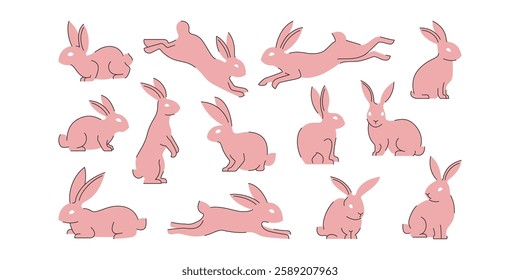 This is Cute Rabbit Illustration Collection in various poses. Cool design set for Ornament, Accessories, Element or any Graphic Design Needs.