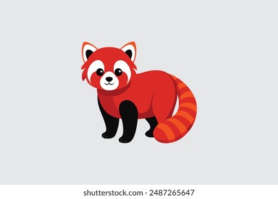 This "Cute Red Panda vector art illustration" features an adorable red panda, meticulously designed in a charming and playful style. Perfect for various digital and print projects.