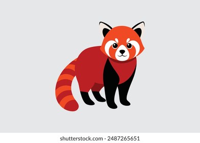 This "Cute Red Panda vector art illustration" features an adorable red panda, meticulously designed in a charming and playful style. Perfect for various digital and print projects.