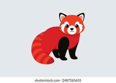 This "Cute Red Panda vector art illustration" features an adorable red panda, meticulously designed in a charming and playful style. Perfect for various digital and print projects.