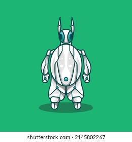 This is a cute robot mascot design that can represent a sophisticated future life