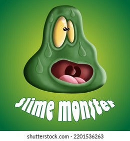 this cute slime monster is perfect for card invitation or stickers