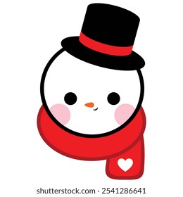 This is a Cute Snowman with happy face.