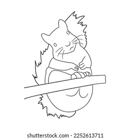 this is a Cute Squirrel With coloring book pages picture,Squirrel line art,Squirrel outline drawing vector illustration,Squirrel vector art