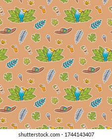 This is a cute tropical resort vector illustration.