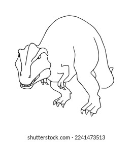 this is a Cute Tyrannosaurus With coloring book pages picture,Tyrannosaurus line art,Tyrannosaurus outline drawing vector illustration, vector line art, line drawing