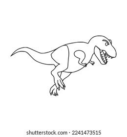 this is a Cute Tyrannosaurus With coloring book pages picture,Tyrannosaurus line art,Tyrannosaurus outline drawing vector illustration, vector line art, line drawing