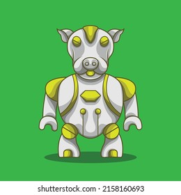 This Is A Cute And Unique Pig Robot Mecha Mascot Design