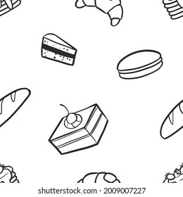 This is a cute useful cake black and white seamless pattern. You can use this pattern for your baby clothes, wrapping paper, book cover, or even as your phone or desktop wallpaper.