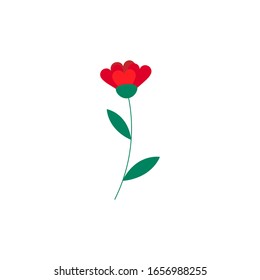 This is cute vector flower isolated on white background. Flat style.