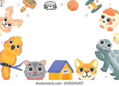 This is Cutie Pets Clipart set contains frame high-quality (300dpi), gouache style png. Suitable for art print, t-shirts, packaging, phone cases, pet shop brand kit, etc