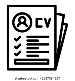 This CV icon is suitable for Business Motivation, Business Improvement, etc.